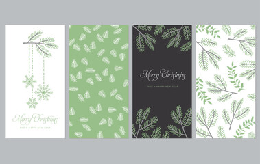 Christmas design SET with Merry Christmas text Holiday layout