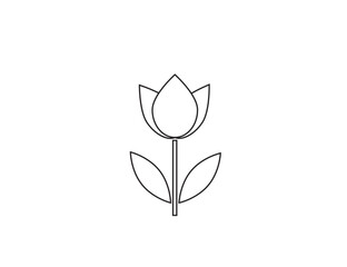 Flower flat vector icon (tulip, crocus, snowdrop)