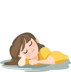 Cute girl day dreaming against a dark rose background with a speech bubble vector illustration