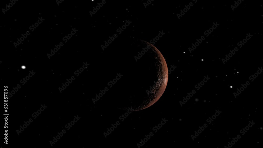 Aufkleber 3d rendered animation of the planet mars isolated on the empty dark black space background