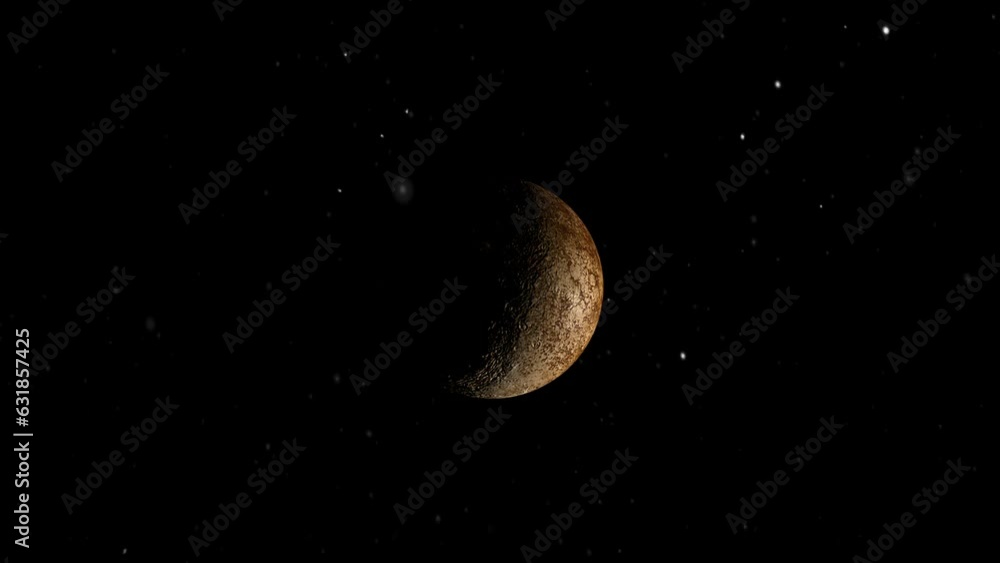 Poster 3d rendered animation of the planet venus isolated on the empty dark black space background