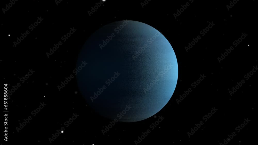 Aufkleber 3d rendered animation of the planet neptune isolated on the empty dark black space background