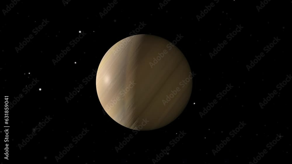 Poster 3d rendered animation of the planet venus isolated on the empty dark black space background