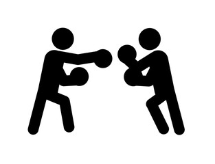 boxing, boxer - vector illustration, icon, pictogram