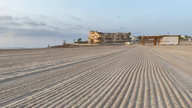Playa La Zenia / Cala Bosque in La Zenia. Beach in a summer morning. Costa blanca, orihuela costa, playa flamenca.
