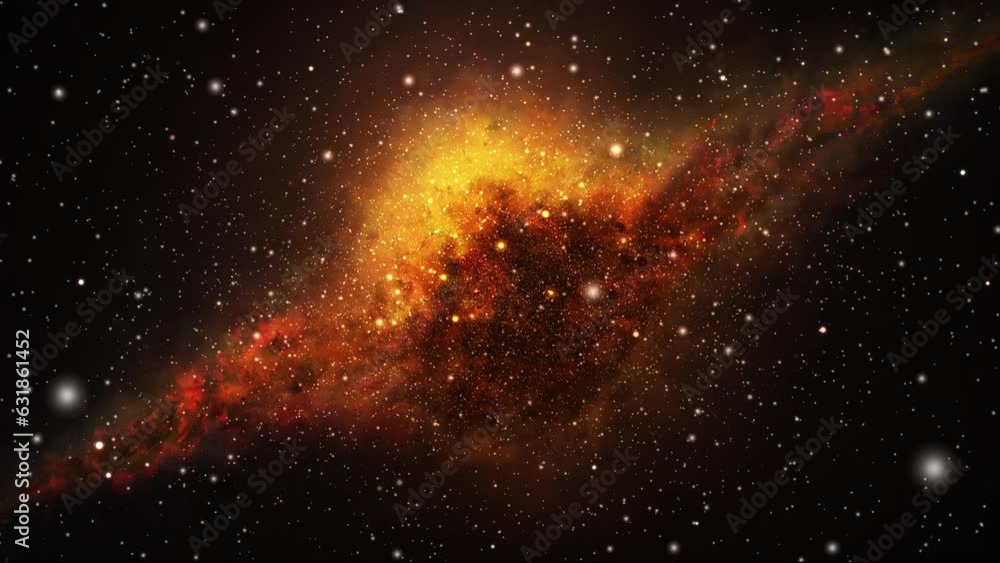 Canvas Prints 3D rendered animation of starry space and a nebula in the background