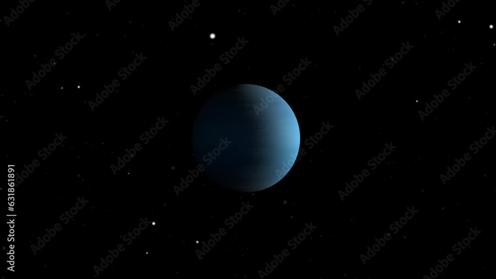 Aufkleber 3d rendered animation of the planet neptune isolated on the empty black background