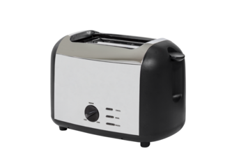 Chrome kitchen toaster isolated with cut out background.