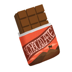 CHOCOLATE SWEET Dessert with Packaging cartoon illustration