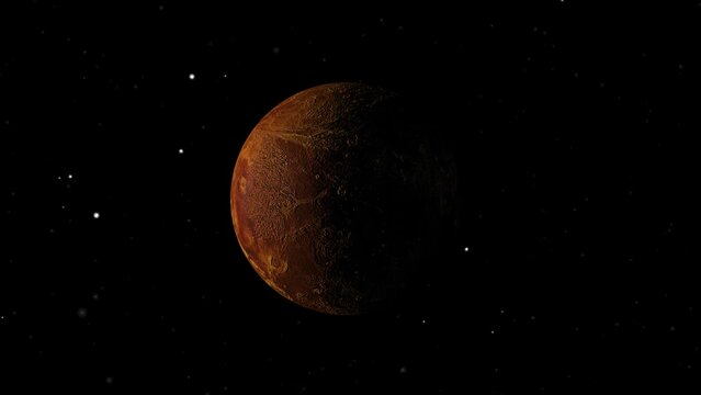 3D rendered animation of the planet Venus isolated on the empty black background