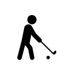 golf, golfer, golf player - vector illustration, icon, pictogram