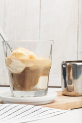 coffee with ice cream, affogato.