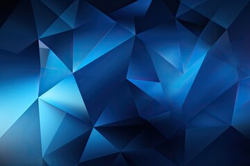 Fototapeta premium Abstract blue triangular wallpaper background.