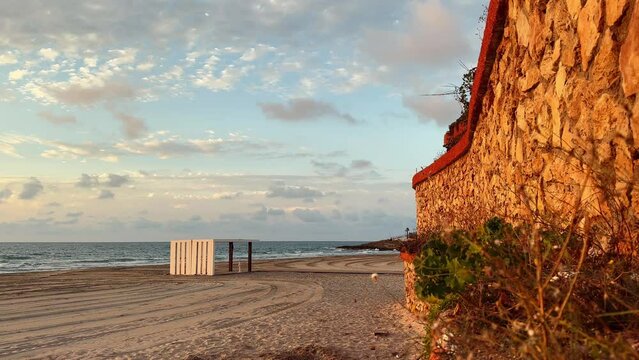 Playa La Zenia / Cala Bosque in La Zenia. Beach in a summer morning. Costa blanca, orihuela costa, playa flamenca.