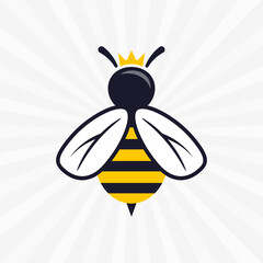 Creative design of queen bee. Vector illustration on a transparent background.