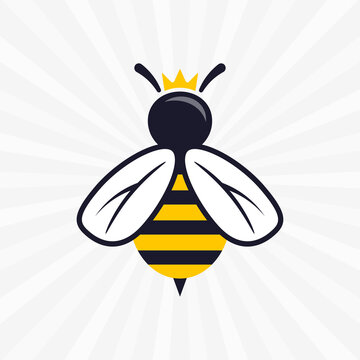 Creative design of queen bee. Vector illustration on a transparent background.