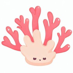 Coral on white background 