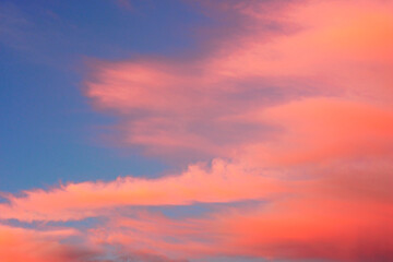 Naklejka na ściany i meble Cirrus clouds during sunset