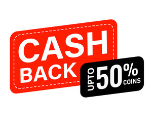 Cashback banner concept. Cashback text and falling confetti and golden coins. EPS 10