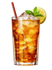 Cocktail, Longdrink, Long Island Iced Tea, freigestellt, transparenter Hintergrund, Generative AI - 631866453