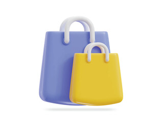 Shopping bag 3d icon vector illustration