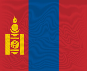 vector realistic Mongolia flag wavy abstract background with textured