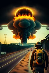 Nuclear Explosions and Mushroom Cloud Isolated - Generative AI