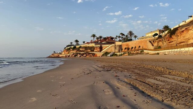 playa, cala, beach, spain, costa blanca, cabo roig, playa flamenca, sunrise, sea, mediterranean, morning, summer, water, sky, sun, ocean, landscape, nature, travel, people, silhouette, sand, vacation,