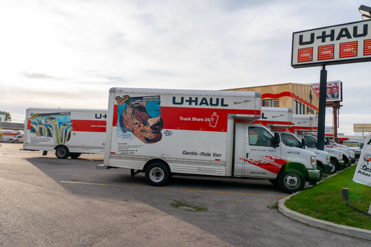 An U-Haul Moving and Storage of Salt Lake, UT, United States, June 24, 2023. U-Haul is an American moving truck, trailer, and self-storage rental company. 