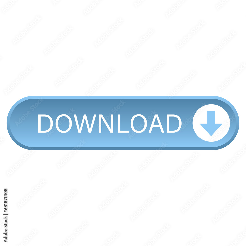 Aufkleber download button for web or application with arrow.