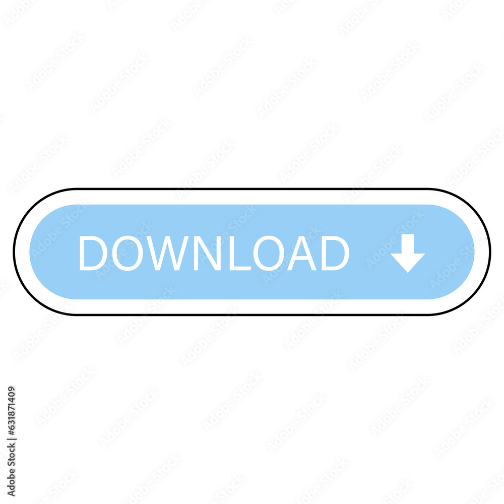 Aufkleber download button for web or application with arrow.