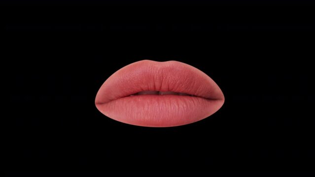 female red lips opening