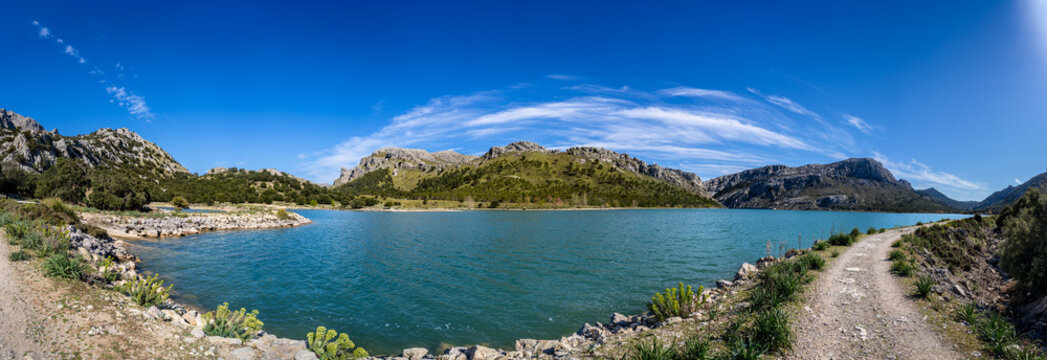 Majorca, Spain. Embassament de C&uacute;ber, an artificial water reservoir located at the valleys of Puig Major and Morro de C&uacute;ber.