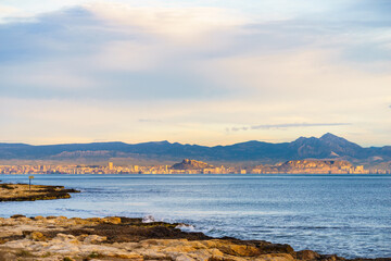 Fototapeta na wymiar Coastal landscape with Alicante city, Spain