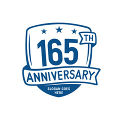 165 years anniversary celebration shield design template. 165th anniversary logo. Vector and illustration.
