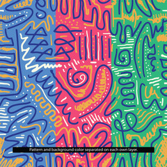 Seamless Abstract Traditional Etnic Hand Drawn Pattern Background