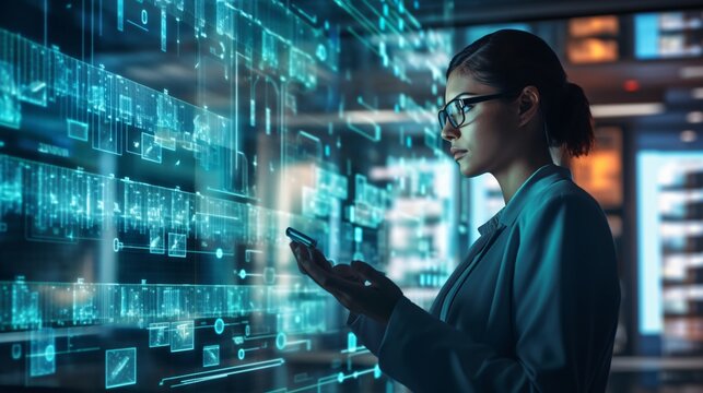 A healthcare professional working with AI algorithms to create personalized medication plans tailored to individual patients based on their genetic information and medical history