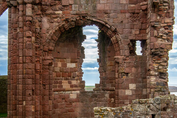 Fototapeta na wymiar Part of the ruins of Lindisfarne Priory