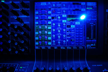 Closeup of sound control panel