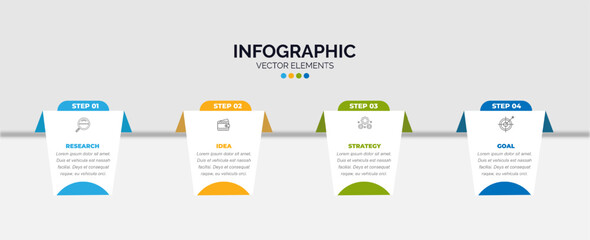 Vector illustration infographic design template with icons and 4 options or step