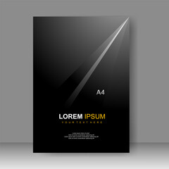 Cover design modern with black Background. for cover book. Annual report. Brochure template, Poster, catalog. Simple Flyer promotion. magazine. Vector illustration
