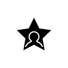  Person with stars sign icon isolated on white background 