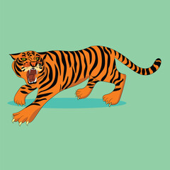 Vector Art of a Bengal Tiger and a Majestic Big Cat