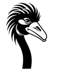 Bird pelican stork crane heron ostrich owl Marabou tattoo print stamp