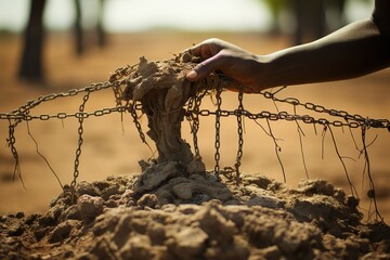 Symbolic representation of eradicating hunger by planting