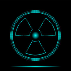 radiation sign. warning symbol. Radioactive vector flat icon. Danger sign.
