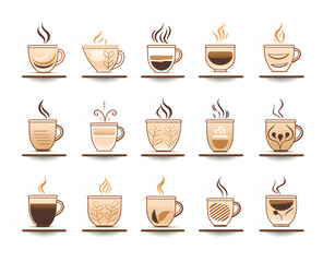 set of icons coffee ai generative