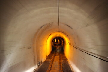 tunnel with rails, Norway, Bergen, Norway