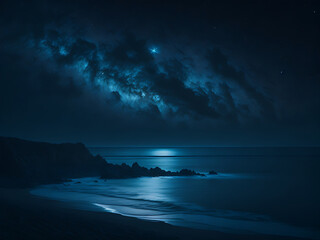 night sky and sea