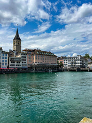 Fototapeta na wymiar Panoramic view of historical city center of Zurich
